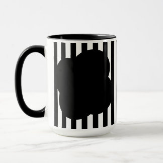 Black and White Stripe Two-Tone Mug Mok