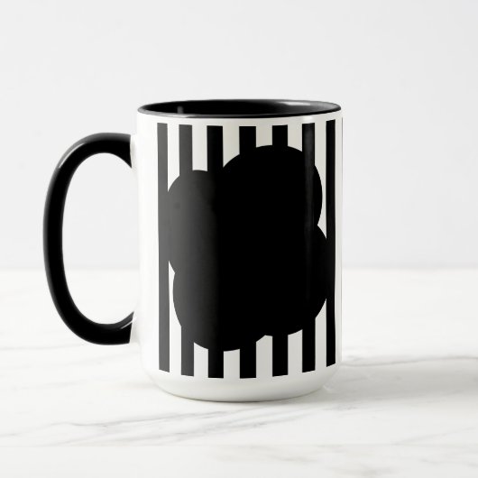 Black and White Stripe Two-Tone Mug Mok (Links)