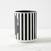 Black and White Stripe Two-Tone Mug Mok (Midden)