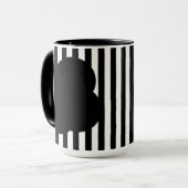 Black and White Stripe Two-Tone Mug Mok (Voorkant links)