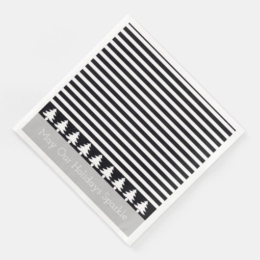 Black and White Stripe Vakantiethema Servet (Hoek)