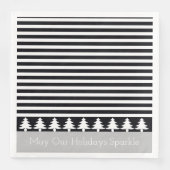 Black and White Stripe Vakantiethema Servet (Voorkant)