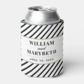 Black and White Stripe Wedding Blikjeskoeler (Blikje Voorkant)