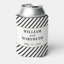 Black and White Stripe Wedding Blikjeskoeler