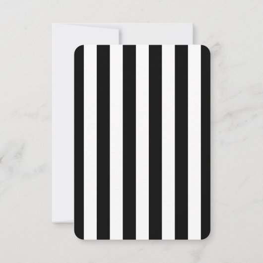 black and white stripe wedding RSVP Cards (Achterkant)