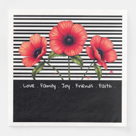 Black And White Stripe With Red Servet