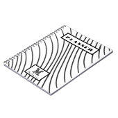 Black and white striped Abstract minimal Monogram  Notitieboek (Linkerzijde)