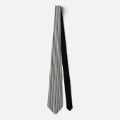 Black and White Striped Custom Necktie Stropdas (Voorkant)