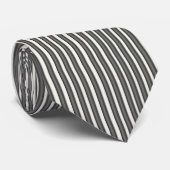Black and White Striped Custom Necktie Stropdas (Opgerold)