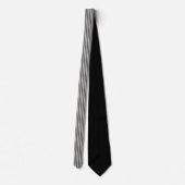 Black and White Striped Custom Necktie Stropdas (Achterkant)