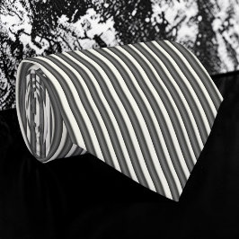 Black and White Striped Custom Necktie Stropdas