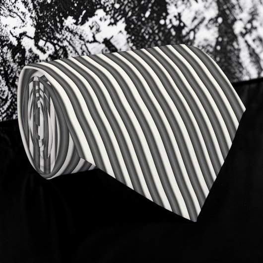 Black and White Striped Custom Necktie Stropdas