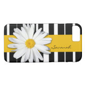 Black and White Striped, Daisy iPhone 7 Hoesje (Achterkant (Horizontaal))