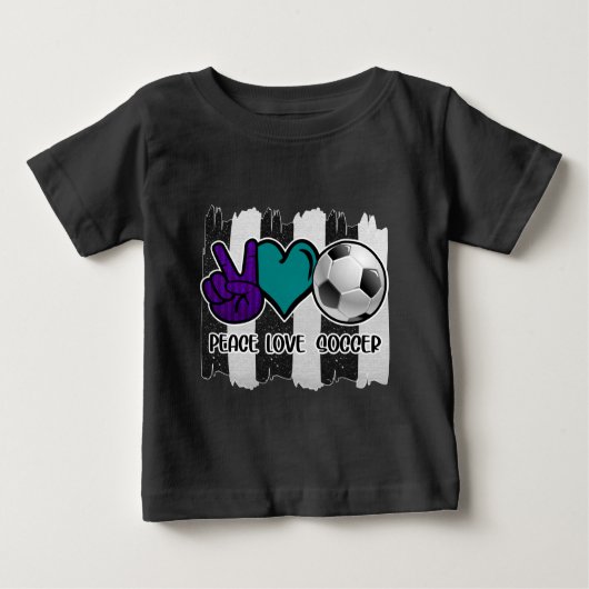 Black and White Striped Peace Soccer (Voorkant)