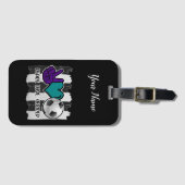Black and White Striped Peace Soccer Bagagelabel (Voorkant (horizontaal))