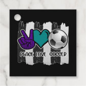 Black and White Striped Peace Soccer Bedankjes Labels (Voorkant)