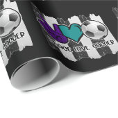 Black and White Striped Peace Soccer Cadeaupapier (Rol Hoek)