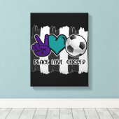 Black and White Striped Peace Soccer Canvas Afdruk (Insitu (Houten vloer))