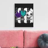 Black and White Striped Peace Soccer Canvas Afdruk (Insitu (Woonkamer))
