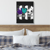 Black and White Striped Peace Soccer Canvas Afdruk (Insitu (Slaapkamer))
