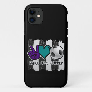 Black and White Striped Peace Soccer Case-Mate iPhone Case
