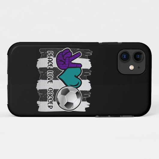 Black and White Striped Peace Soccer Case-Mate iPhone Case (Achterkant (horizontaal))
