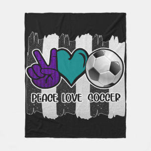 Black and White Striped Peace Soccer Fleece Deken
