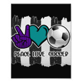 Black and White Striped Peace Soccer Foto Afdruk (Voorkant)