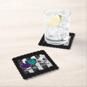 Black and White Striped Peace Soccer Kartonnen Onderzetters (Insitu)