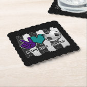 Black and White Striped Peace Soccer Kartonnen Onderzetters (Gebogen)