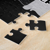 Black and White Striped Peace Soccer Legpuzzel (Zijkant)