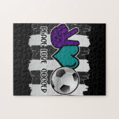 Black and White Striped Peace Soccer Legpuzzel (Horizontaal)