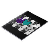 Black and White Striped Peace Soccer Notitieboek (Linkerzijde)