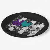 Black and White Striped Peace Soccer Papieren Bordje (Gekanteld)