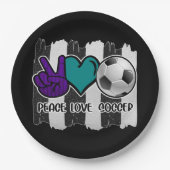 Black and White Striped Peace Soccer Papieren Bordje (Voorkant)