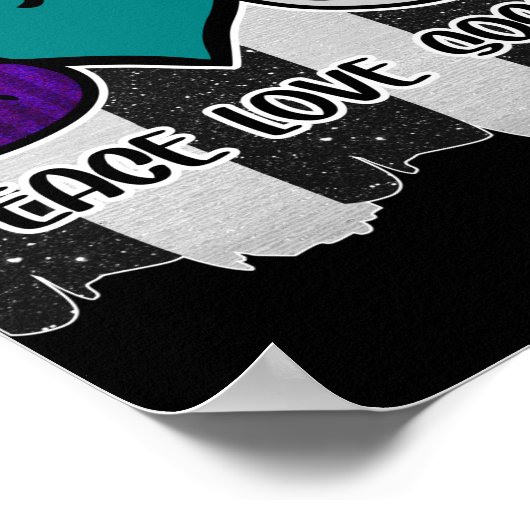 Black and White Striped Peace Soccer Poster (Hoek)