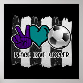 Black and White Striped Peace Soccer Poster (Voorkant)