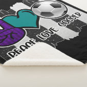 Black and White Striped Peace Soccer Sherpa Deken (3/4)