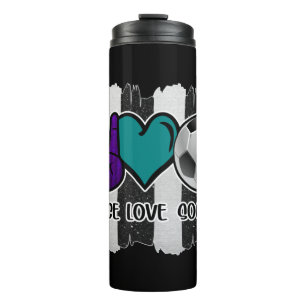 Black and White Striped Peace Soccer Thermosbeker