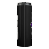 Black and White Striped Peace Soccer Thermosbeker (Achterkant)