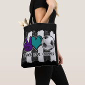 Black and White Striped Peace Soccer Tote Bag (Dichtbij)
