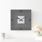 Black and White Striped>Wall Clock Vierkante Klok (Huis)