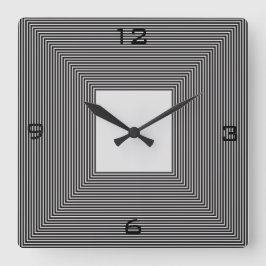 Black and White Striped>Wall Clock Vierkante Klok