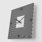 Black and White Striped>Wall Clock Vierkante Klok (Hoek)