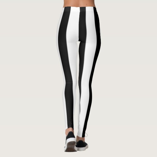 Black  and white stripes  flip flops leggings (Achterkant)