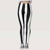 Black  and white stripes  flip flops leggings (Voorkant)