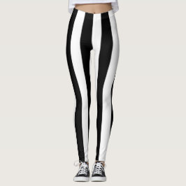 Black  and white stripes  flip flops leggings