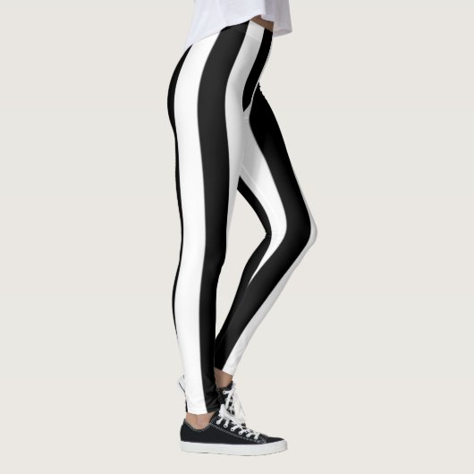 Black  and white stripes  flip flops leggings (Rechts)