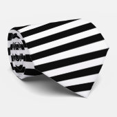 Black and White Stripes Pattern Classy Elegant Stropdas (Opgerold)