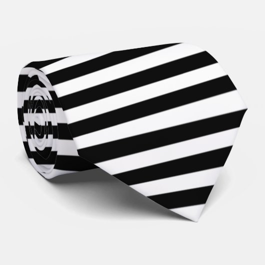 Black and White Stripes Pattern Classy Elegant Stropdas (Opgerold)